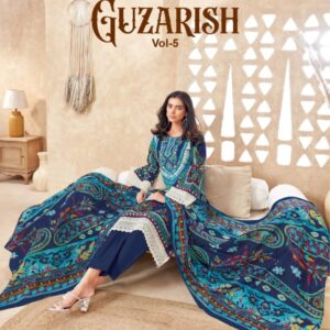 Mayur Guzarish Vol-5 series 5001 to 5006 Heavy Cotton Printed salwar kameez in wholesale surat