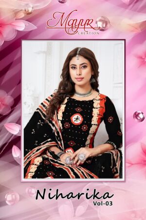 Mayur Niharika Vol-3 series 3001 to 3010 Pure Cotton Printed salwar kameez in wholesale surat