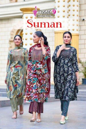 mystic 9 suman vol 3 series 3001-3008 RAYON wholesale suit