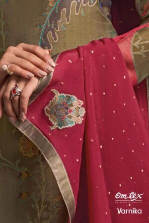omtex varnika series 7811A to 7811D ushi silk jacquard suit in wholesale surat