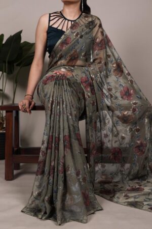 pr ynf7051 lurex floral viscose brasso hit design sarees in wholesale surat