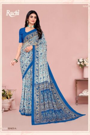 ruchi star chiffon vol 211 series 50401A to 50403C chiffon hit design sarees in wholesale surat