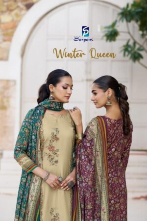sargam prints winter queen series 2746A to 2746D viscose pashmina simmer salwar kameez in wholesale surat