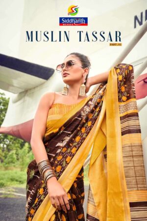 siddhanth weaves muslin tassar series 77001-77008 cotton saree