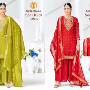 TUNIC HOUSE SONI KUDI SERIES 1001 A TO 1002 B SHARARA DESIGNER SALWAR KAMEEZ IN WHOLESALE SURAT