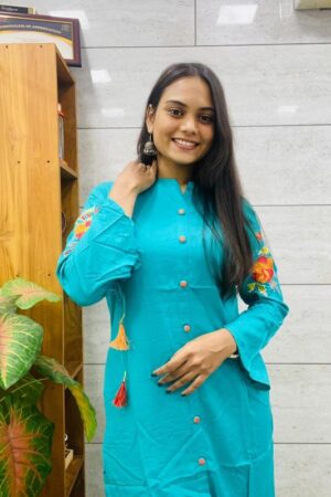 glam nx 1003 Heavy Rayon with Embroidery Work Wholesale Kurtis in Surat