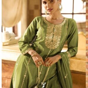 ziana 15081 A to D chinon silk fully stitch plazzo kurti with dupatta in wholesale surat