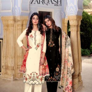 belliza designer zarqash vol 11 series 917001 to 917006 jam cotton readymade unique big size pakistani suit in wholesale surat