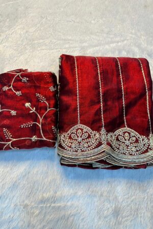 bt 57 arpita fendy satin multi sequence embroidery work saree in wholesale surat