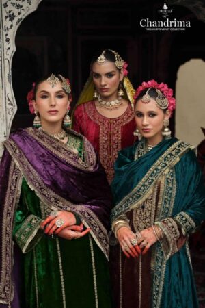 cinderella chandrima series 18721 to 18726 viscose velvet winter readymade designer suit in wholeslae surat
