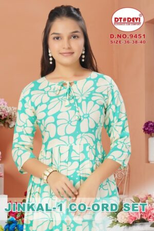 dt devi jinkal vol 1 rayon 9451 classic readymade combo kids co-ord sets in wholesale surat