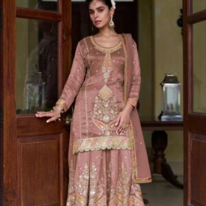 gulkayra designer taiyba vol 2 series 7629 A to 7629 B simmer silk party wear skirt kurti with dupatta in wholesale surat