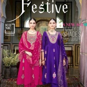 karissa festive series 1001 to 1004 viscose mall chanderi full stitch designer suit in wholesale surat