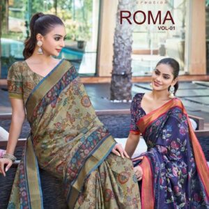 kashvi creation roma vol 1 series 101 to 108 trendy cadbury silk saree in wholesale surat