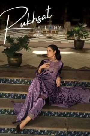 kilory trends rukhsat series 01 to 04 readymade big size velvet winter suit in wholesale surat
