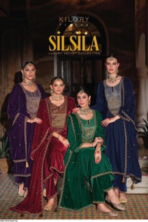 kilory trends silsila series 1171 to 1176 readymade corduroy velvet winter stylish suit in wholesale surat