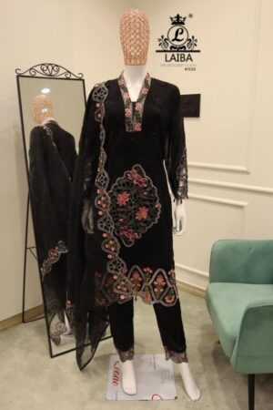 laiba designer 7044 readymade georgette modern combo pakistani suit in wholesale surat