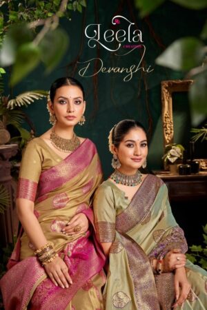 leela creation devanshi series A to F dyed silk fashionbale saree in wholesale surat