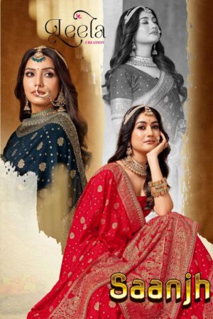 leela creation saanjh series 304 A TO 304 E viscose with jharkan work pretty look saree in wholesale surat