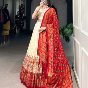 lnb1245 tussar silk half saree stitch lehenga unstitch choli exports