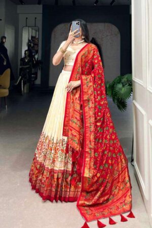 lnb1245 tussar silk half saree stitch lehenga unstitch choli exports