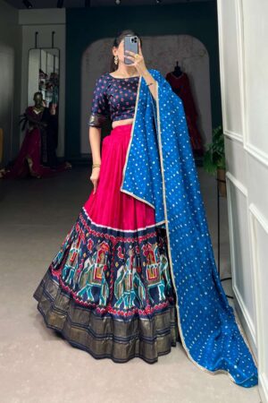 LNB1623PNK Dola Silk Patola prints Lehenga Choli