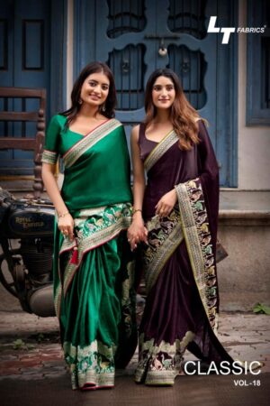 lt fashion classic vol 18 series 1801 to 1806 malai glamorous styles sarees in wholesale surat