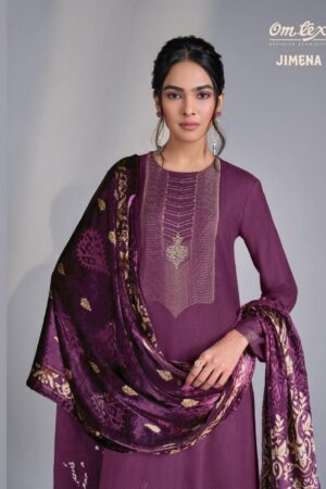 omtex launch jimena series 10031 A to 10031 D pashmina jacqaurd stylish suit in wholesale surat