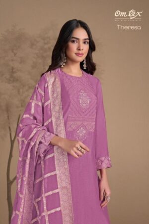 omtex theresa series 9051 A to 9051 C amazing rubina silk salwar kameez in wholesale surat