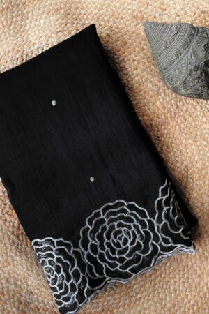 pr 2003 party wear black crunchy best saree in wholesale surat