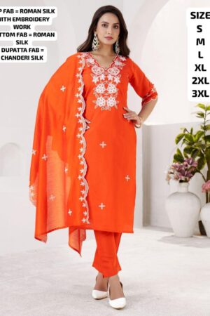PR 9STAR FASHION NAMO HIT VOL-1 ROMAN SILK WITH EMBRODERY WORK FANCY DESIGNER READYMADE SUIT IN WHOLESALE SURAT