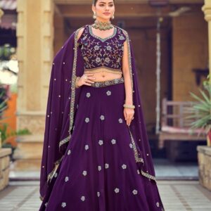 PR 9STAR FASHION RASHA VOL-1 GEORGETTE WITH EMBRODERY WORK AND BEADS WORK DESIGNER LEHENGA CHOLI IN WHOLESALE SURAT