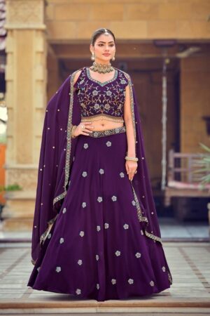 PR 9STAR FASHION RASHA VOL-1 GEORGETTE WITH EMBRODERY WORK AND BEADS WORK DESIGNER LEHENGA CHOLI IN WHOLESALE SURAT