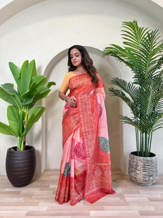 pr kesariya tissue silk weaving bandhani prints best saree in wholesale surat 3 2025 11 18 16 50 48 pr kesariya tissue silk weaving bandhani prints best saree in wholesale surat Rehmat Boutique pr kesariya tissue silk weaving bandhani prints best saree in wholesale surat - Image 4