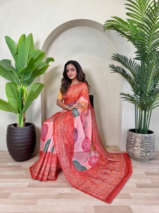 pr kesariya tissue silk weaving bandhani prints best saree in wholesale surat 4 2025 11 18 16 50 48 pr kesariya tissue silk weaving bandhani prints best saree in wholesale surat Rehmat Boutique pr kesariya tissue silk weaving bandhani prints best saree in wholesale surat - Image 5