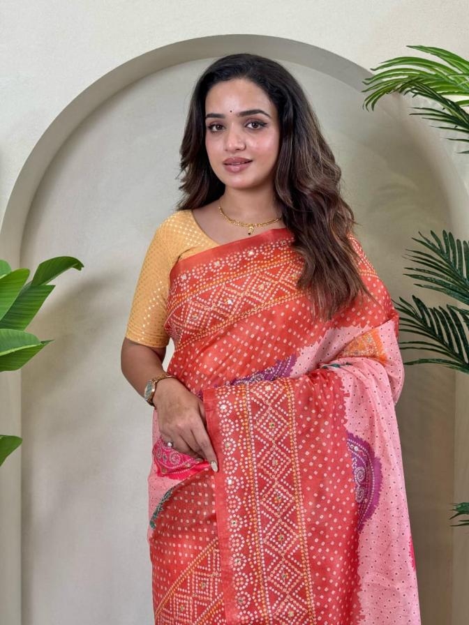 pr kesariya tissue silk weaving bandhani prints best saree in wholesale surat 5 2025 11 18 16 50 48 pr kesariya tissue silk weaving bandhani prints best saree in wholesale surat Rehmat Boutique pr kesariya tissue silk weaving bandhani prints best saree in wholesale surat - Image 6