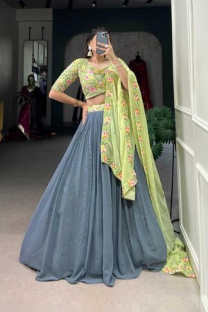 PR LNB1402 Georgette Sequins Work Festive Wholesale Readymade Lehenga with Unstitched Blouse in Surat