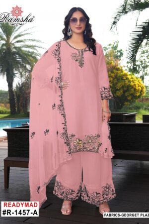 ramsha r 1457 A to D fully stitch unique georgette pakistani suit in wholesale surat