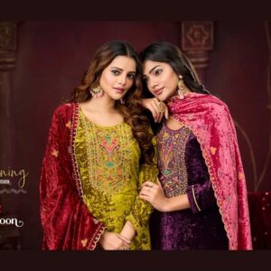 rangoon simran series 8071 to 8074 makhmal velvet readymade party wear suit in wholesale surat