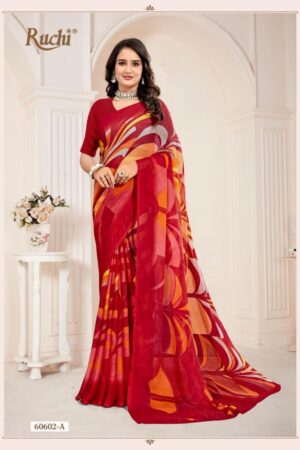ruchi star chiffon vol 221 series 60601 a to 60603 d pretty look best saree in wholesale surat 2025 Home Rehmat Boutique ruchi star chiffon vol 221 series 60601 A to 60603 D pretty look best saree in wholesale surat