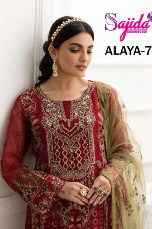 sajida designer alaya vol 7 series 1100 to 1102 georgette pakistani salwar kameez in wholesale surat