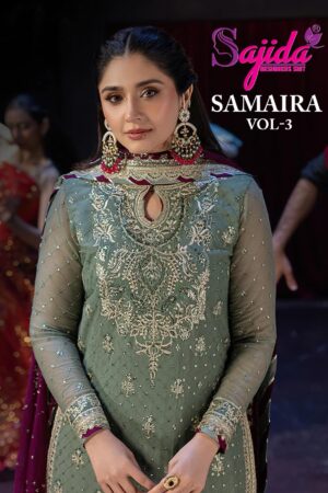sajida designer samaira vol 3 series 1094 to 1096 georgette pakistani suits in wholesale surat