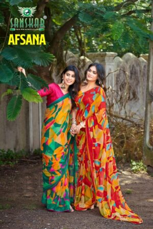 sanskar tex prints afsana series 71001 to 71008 weightless gorgeous look saree in wholesale surat