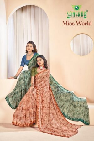 sanskar tex prints miss word series 61001 to 61008 dola silk stylish saree in wholesale surat