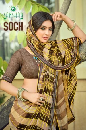 sanskar tex prints soch series 51001 to 51008 georgette trendy saree in wholesale surat