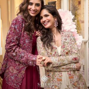 sayuri designer belina series 10090 to 10091 readymade premium silk gown with jakets in wholesale surat