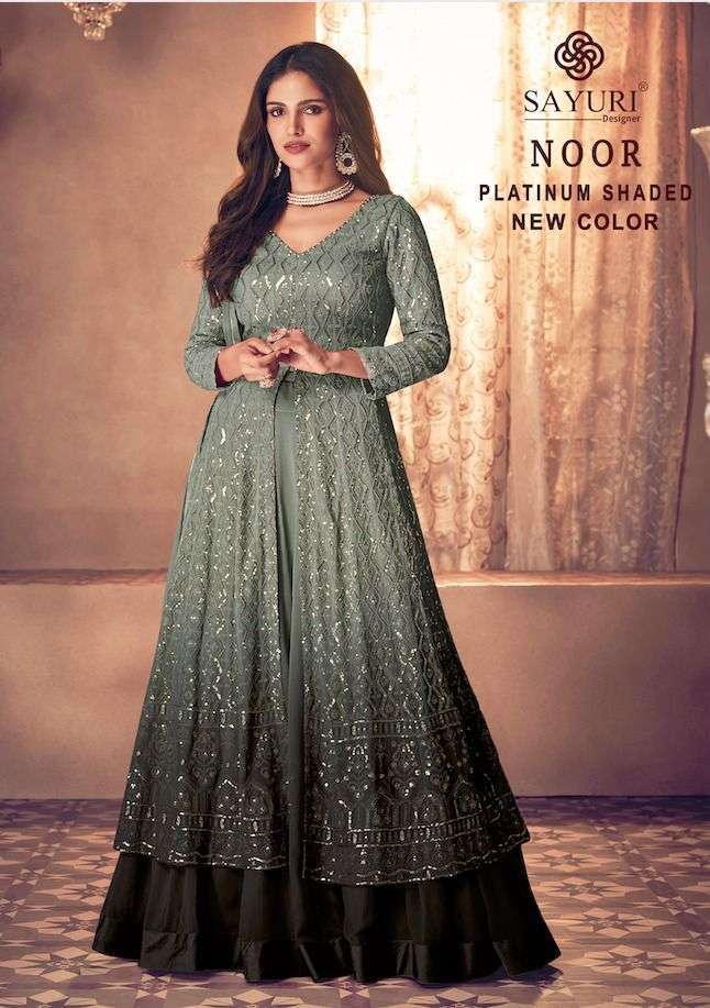 sayuri noor platinum shaded new colors series 123 real georgette suit