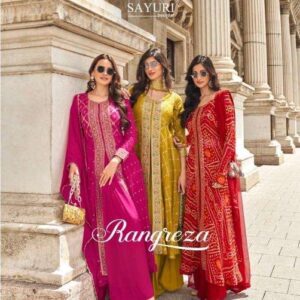 Sayuri rangreza series 5598-5600 viscose jacquard silk wholesale suit