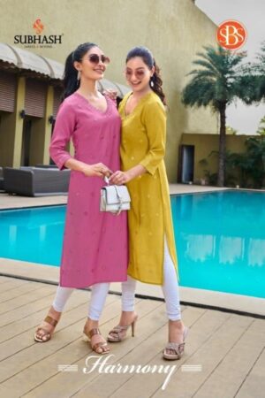 sbs harmony series 4676 to 4679 chanderi hit design readymade kurtis in wholesale surat
