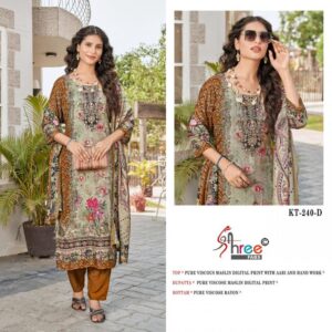 shree fab kt 240 defg viscose muslin pakistani suits in wholesale surat